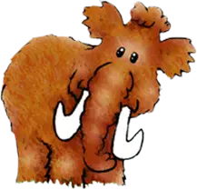 a woolly mammoth with a speech bubble